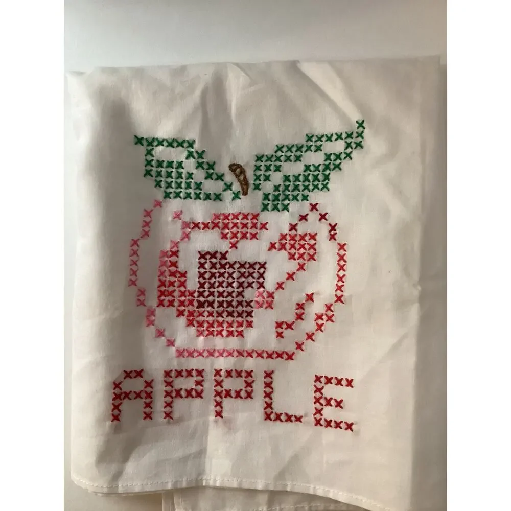 5 Hand Stitched Fruit Themed Dish Towels